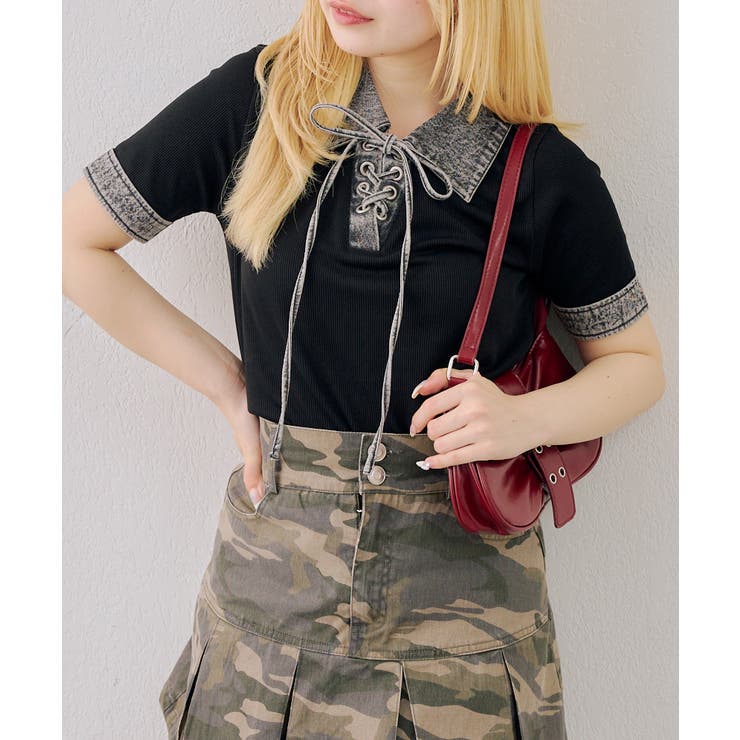 デニム切替レースアッププルオーバー | RMAF　NICE CLAUP / OLIVE des OLIVE | 詳細画像10 