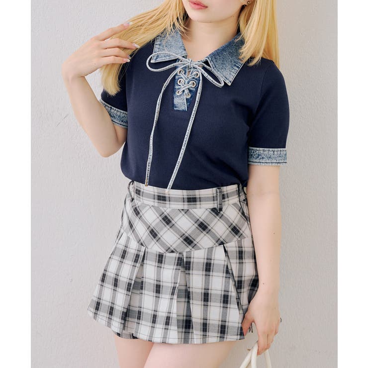 デニム切替レースアッププルオーバー | RMAF　NICE CLAUP / OLIVE des OLIVE | 詳細画像2 