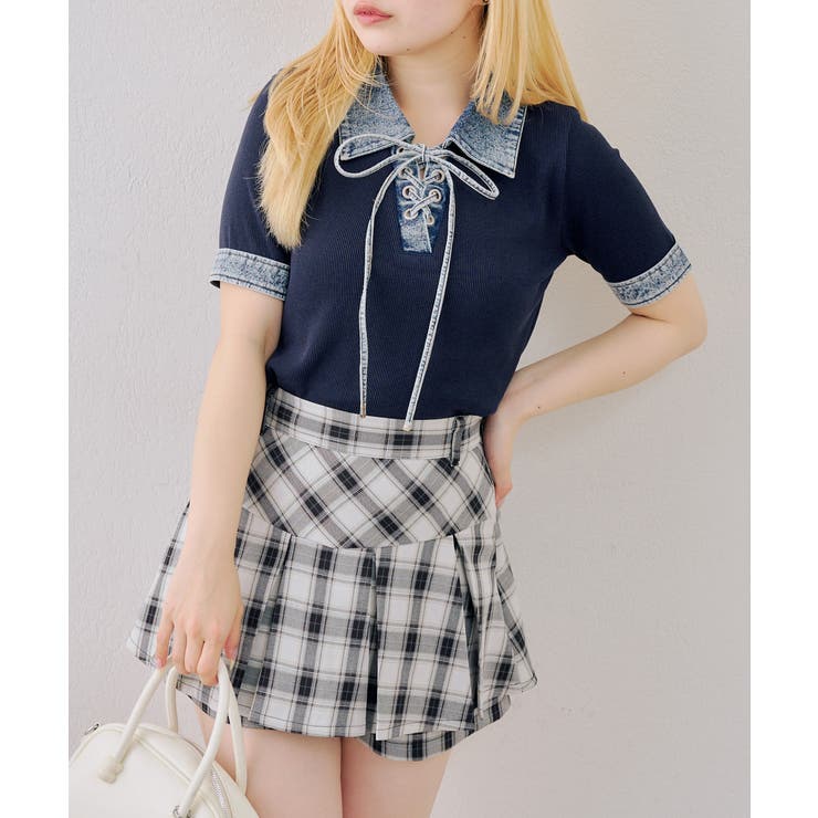 デニム切替レースアッププルオーバー | RMAF　NICE CLAUP / OLIVE des OLIVE | 詳細画像3 