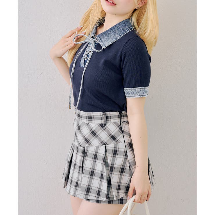 デニム切替レースアッププルオーバー | RMAF　NICE CLAUP / OLIVE des OLIVE | 詳細画像4 