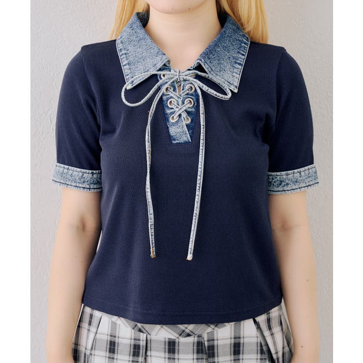 デニム切替レースアッププルオーバー | RMAF　NICE CLAUP / OLIVE des OLIVE | 詳細画像17 