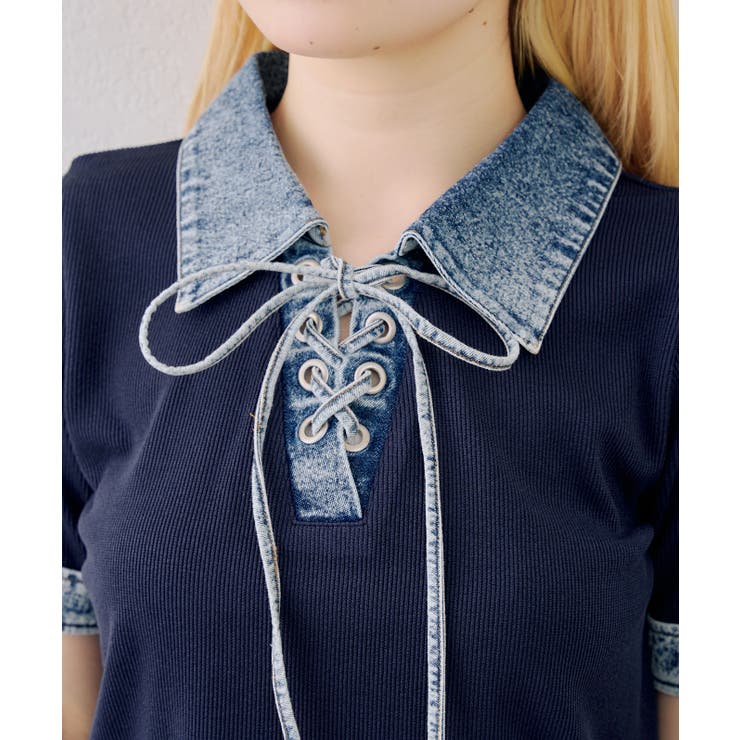 デニム切替レースアッププルオーバー | RMAF　NICE CLAUP / OLIVE des OLIVE | 詳細画像20 