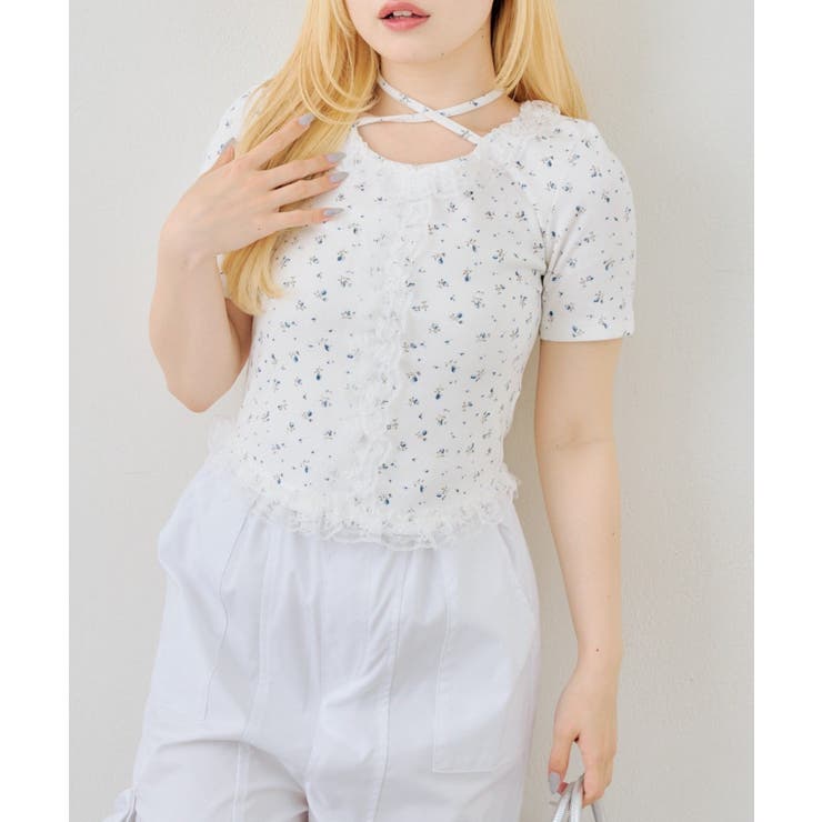 花柄 | レースフリルテレコT | RMAF　NICE CLAUP / OLIVE des OLIVE