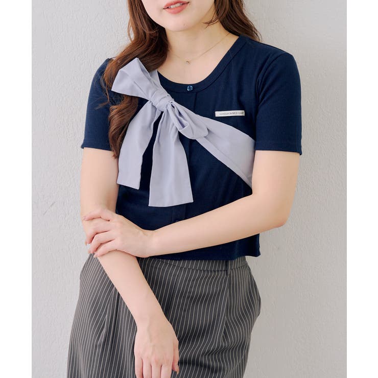 ネイビー | ビッグリボンテレコプルオーバー | RMAF　NICE CLAUP / OLIVE des OLIVE