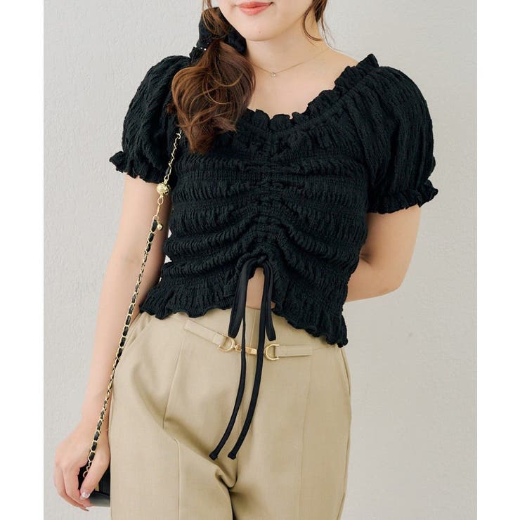ドロストクシュクシュカットトップス[品番：OLOW0018636]｜RMAF NICE