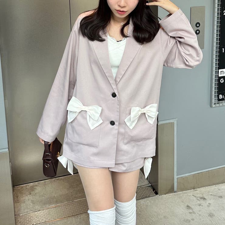 ピンク | 【セットアップ対応】マルチウェイ リボンテーラージャケット | RMAF　NICE CLAUP / OLIVE des OLIVE