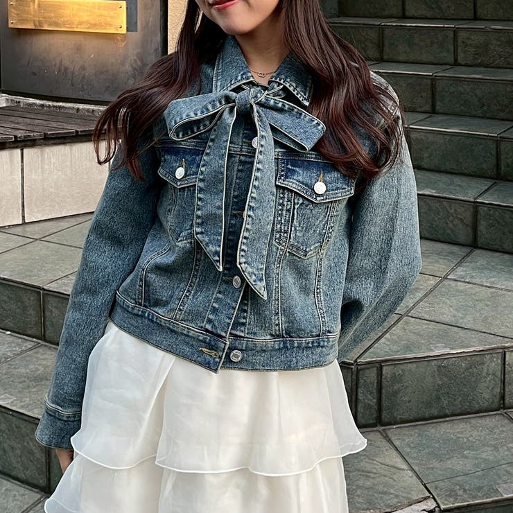 ブルー系 | 【セットアップ対応】ボウタイリボンGジャン | RMAF　NICE CLAUP / OLIVE des OLIVE