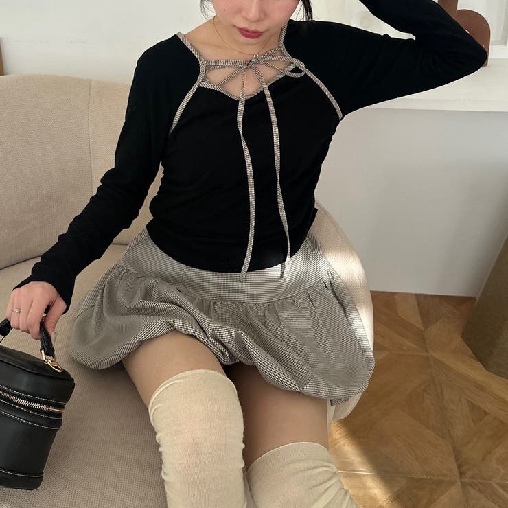 柄2 | 【セットアイテム】マルチウェイトップス+バルーンミニスカート | RMAF　NICE CLAUP / OLIVE des OLIVE