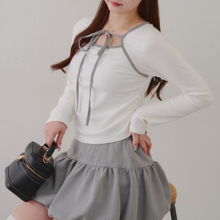 柄1 | 【セットアイテム】マルチウェイトップス+バルーンミニスカート | RMAF　NICE CLAUP / OLIVE des OLIVE