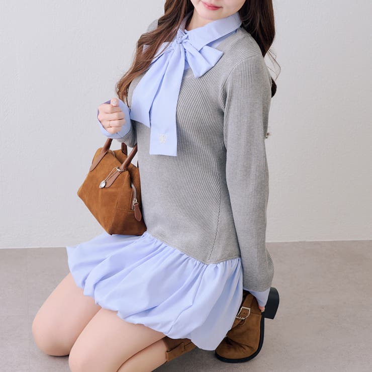 リボン&バルーンドッキングワンピース | NICE CLAUP / OLIVE des OLIVE　OUTLET | 詳細画像7 