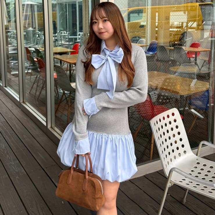 リボン&バルーンドッキングワンピース | NICE CLAUP / OLIVE des OLIVE　OUTLET | 詳細画像2 