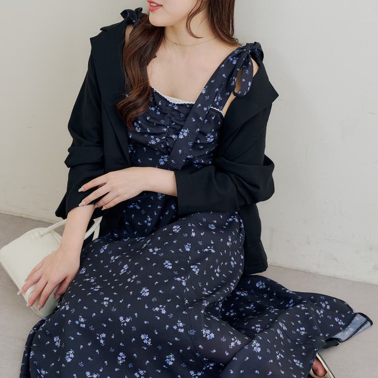 花柄 | 【5色展開】肩リボンキャミワンピース | RMAF　NICE CLAUP / OLIVE des OLIVE