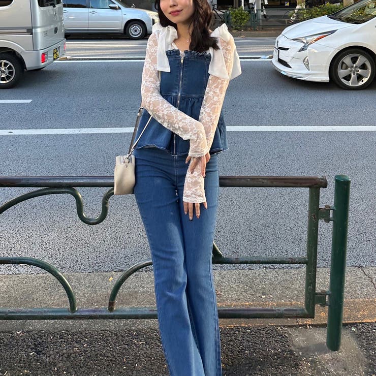 【S/Mサイズ展開】オーガンリボンペプラムサロペット | RMAF　NICE CLAUP / OLIVE des OLIVE | 詳細画像7 