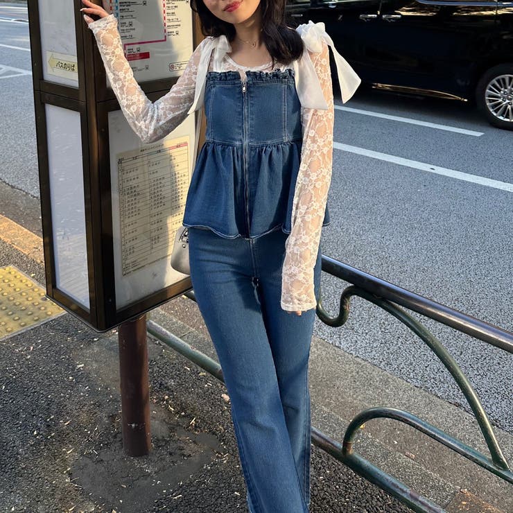 【S/Mサイズ展開】オーガンリボンペプラムサロペット | RMAF　NICE CLAUP / OLIVE des OLIVE | 詳細画像8 