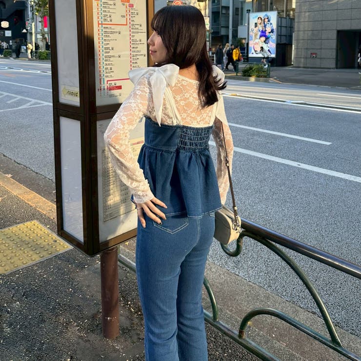 【S/Mサイズ展開】オーガンリボンペプラムサロペット | RMAF　NICE CLAUP / OLIVE des OLIVE | 詳細画像12 