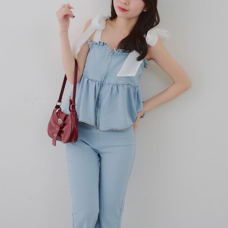 【S/Mサイズ展開】オーガンリボンペプラムサロペット | RMAF　NICE CLAUP / OLIVE des OLIVE | 詳細画像13 