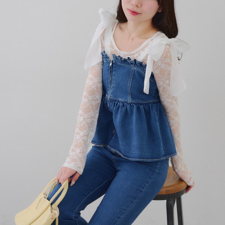 【S/Mサイズ展開】オーガンリボンペプラムサロペット | RMAF　NICE CLAUP / OLIVE des OLIVE | 詳細画像19 