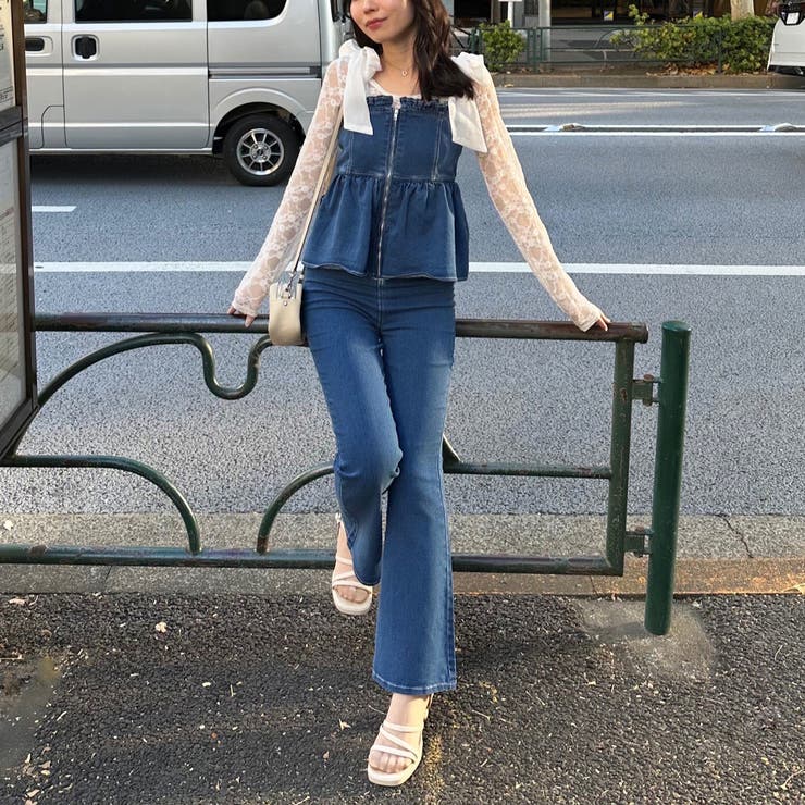 ブルー | 【S/Mサイズ展開】オーガンリボンペプラムサロペット | RMAF　NICE CLAUP / OLIVE des OLIVE