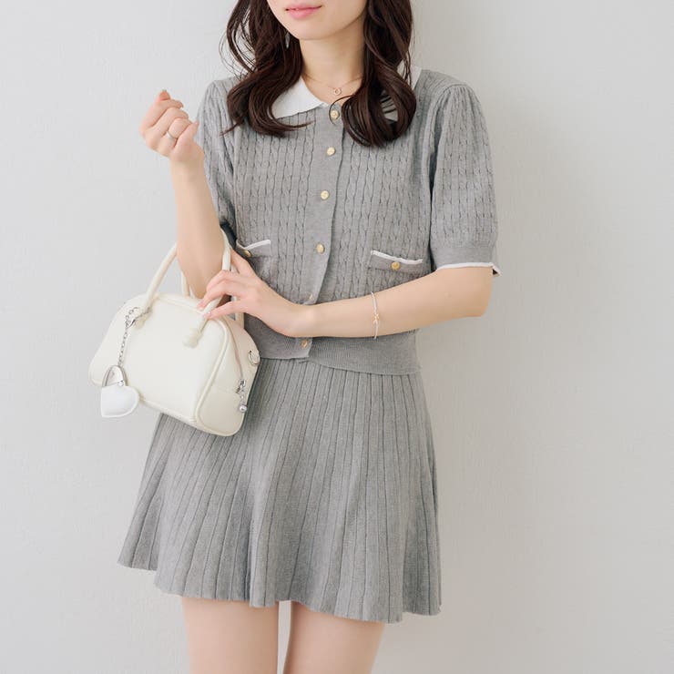 【セットアップ】配色ケーブルニット | NICE CLAUP / OLIVE des OLIVE　OUTLET | 詳細画像9 