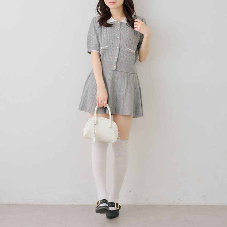 【セットアップ】配色ケーブルニット | NICE CLAUP / OLIVE des OLIVE　OUTLET | 詳細画像11 