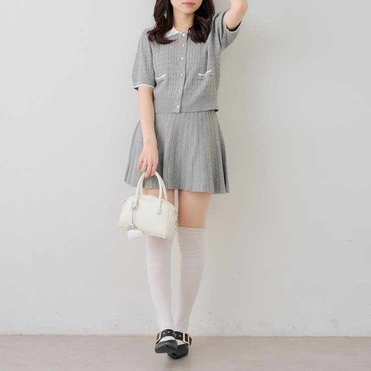 【セットアップ】配色ケーブルニット | NICE CLAUP / OLIVE des OLIVE　OUTLET | 詳細画像12 