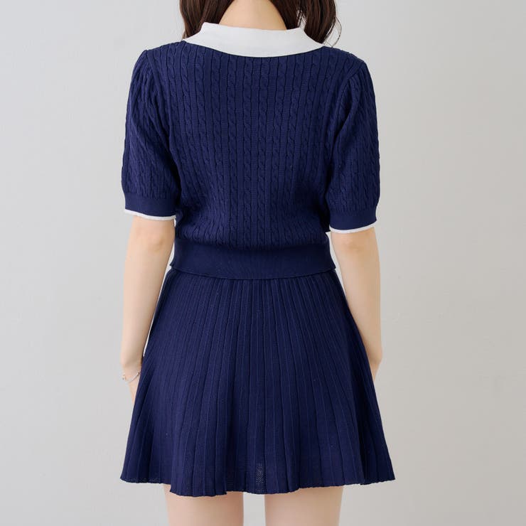 【セットアップ】配色ケーブルニット | NICE CLAUP / OLIVE des OLIVE　OUTLET | 詳細画像18 