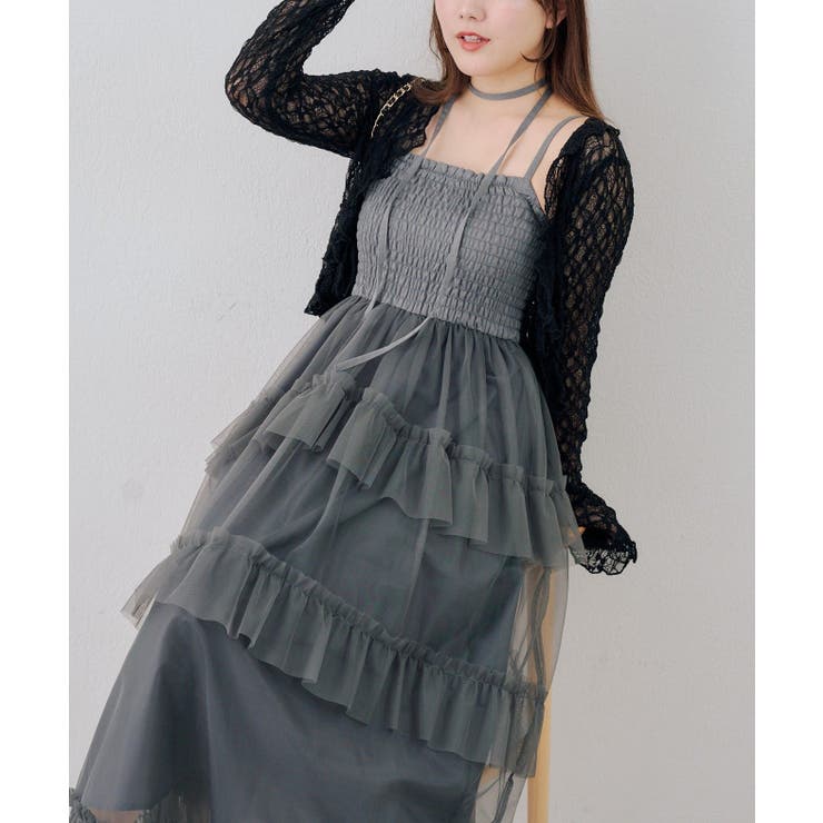 シャーリングティアードキャミワンピース | NICE CLAUP / OLIVE des OLIVE　OUTLET | 詳細画像2 