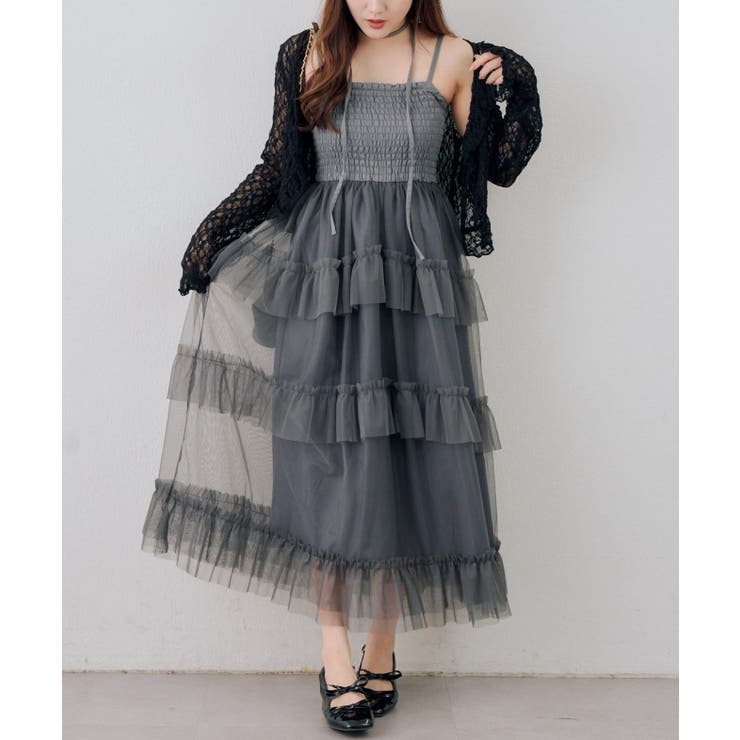 シャーリングティアードキャミワンピース | NICE CLAUP / OLIVE des OLIVE　OUTLET | 詳細画像3 