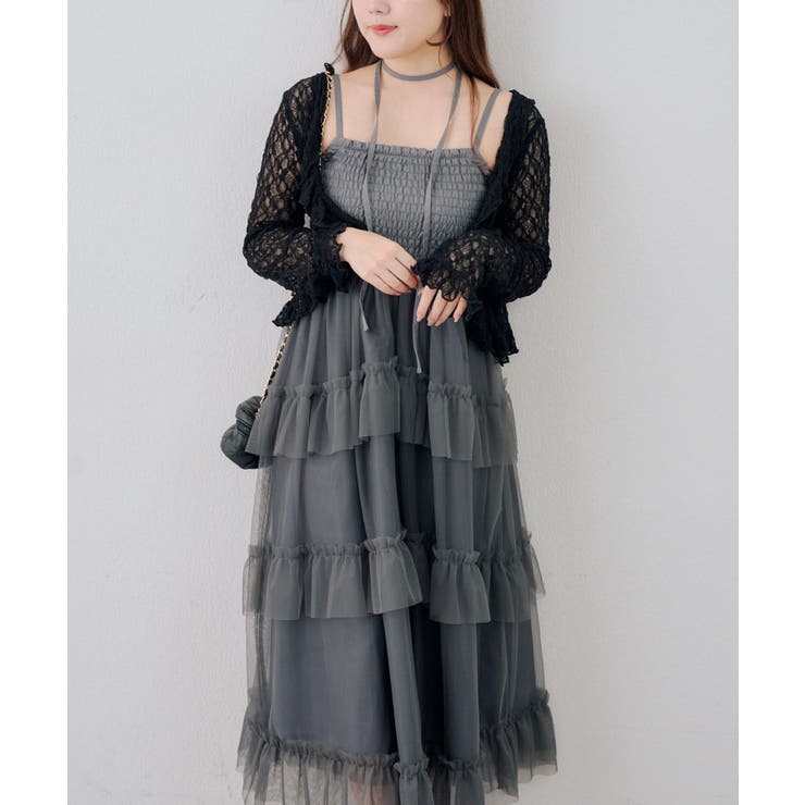 シャーリングティアードキャミワンピース | NICE CLAUP / OLIVE des OLIVE　OUTLET | 詳細画像4 