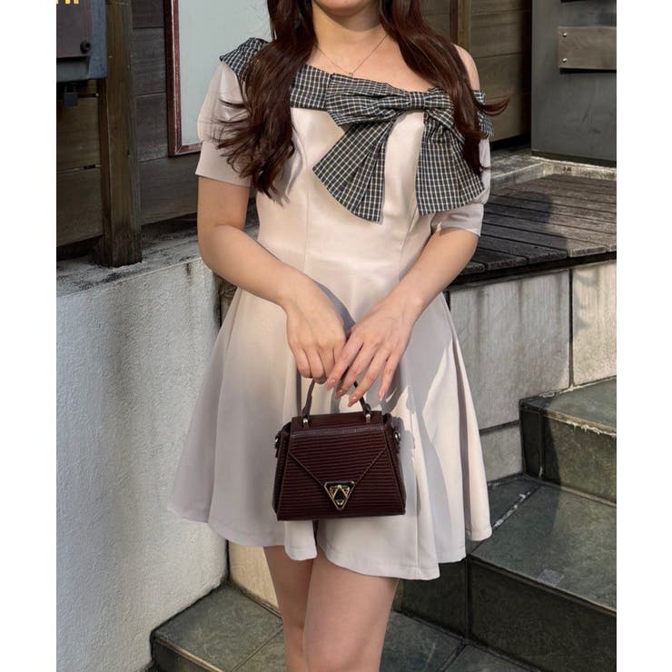 ベージュ | 【リボンコレクション】リボンミニワンピース | RMAF　NICE CLAUP / OLIVE des OLIVE