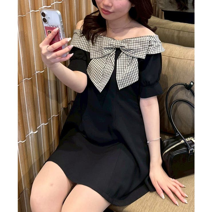 ブラック | 【リボンコレクション】リボンミニワンピース | RMAF　NICE CLAUP / OLIVE des OLIVE