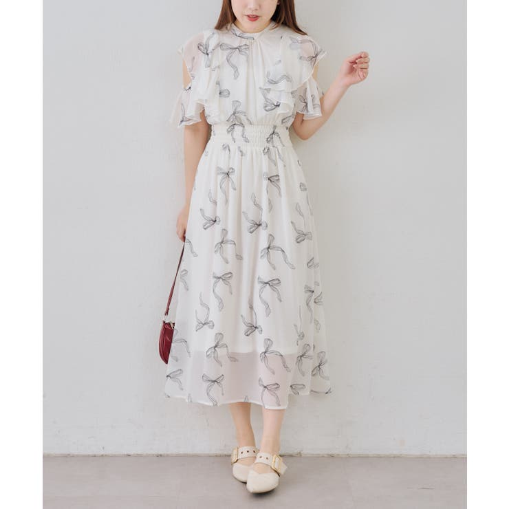 肩開き後リボンワンピース | RMAF　NICE CLAUP / OLIVE des OLIVE | 詳細画像33 