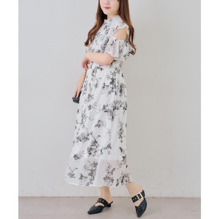 ブラック | 肩開き後リボンワンピース | RMAF　NICE CLAUP / OLIVE des OLIVE