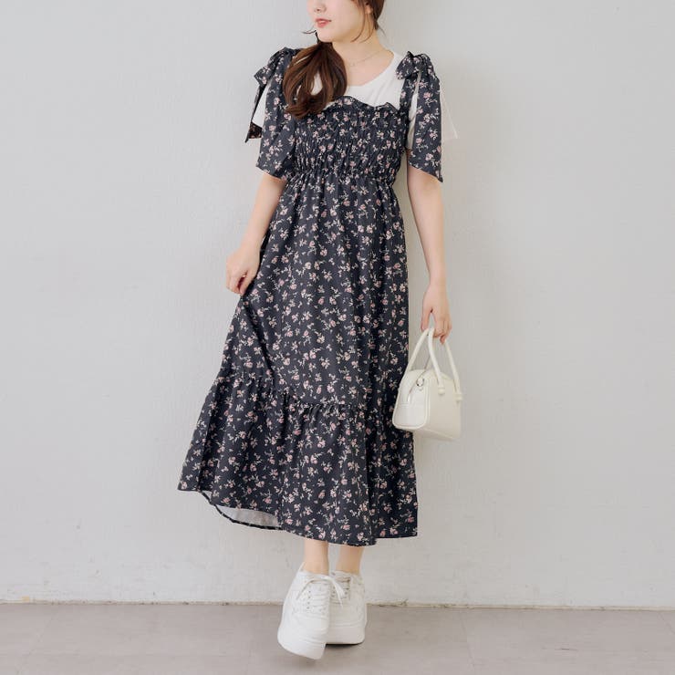 ピンク | シャーリングロングタンクワンピース | NICE CLAUP / OLIVE des OLIVE　OUTLET