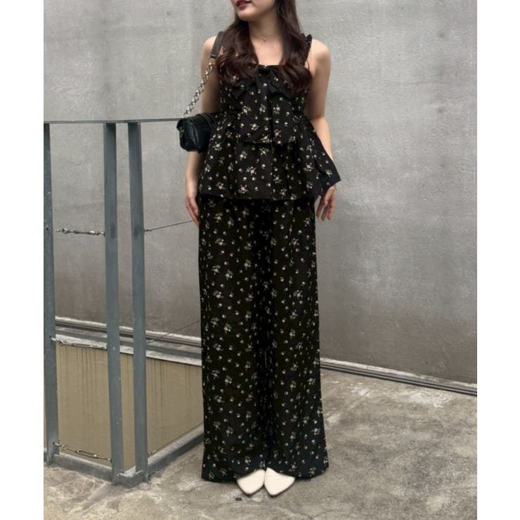 【セットアップ】リボン付キャミ×パンツ サロペ風 | RMAF　NICE CLAUP / OLIVE des OLIVE | 詳細画像6 