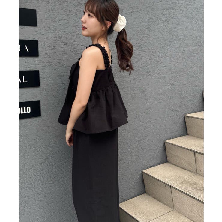 【セットアップ】リボン付キャミ×パンツ サロペ風 | RMAF　NICE CLAUP / OLIVE des OLIVE | 詳細画像13 