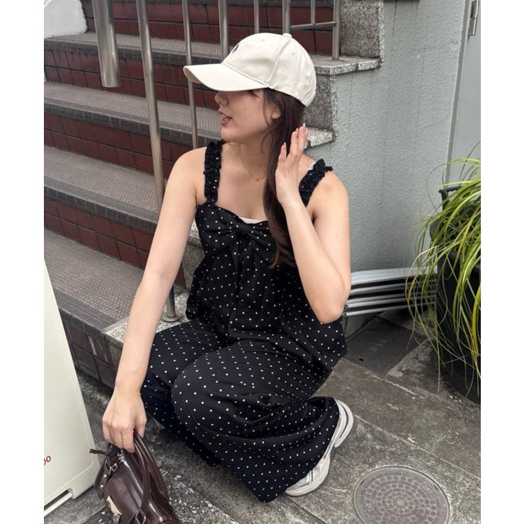 【セットアップ】リボン付キャミ×パンツ サロペ風 | RMAF　NICE CLAUP / OLIVE des OLIVE | 詳細画像2 