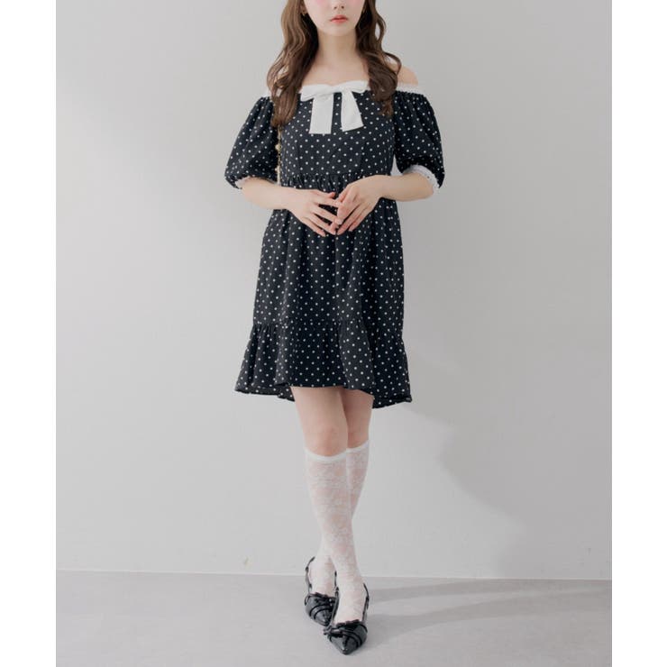 【Web限定】リボン付ドットミニワンピース | RMAF　NICE CLAUP / OLIVE des OLIVE | 詳細画像9 