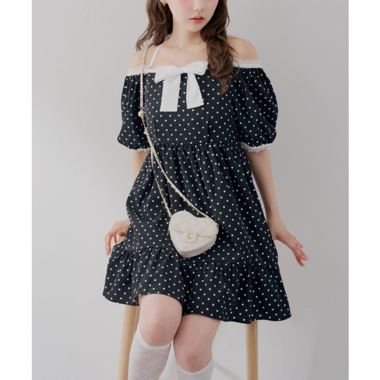 【Web限定】リボン付ドットミニワンピース | RMAF　NICE CLAUP / OLIVE des OLIVE | 詳細画像3 