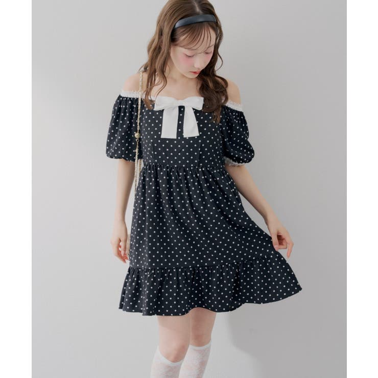 【Web限定】リボン付ドットミニワンピース | RMAF　NICE CLAUP / OLIVE des OLIVE | 詳細画像4 