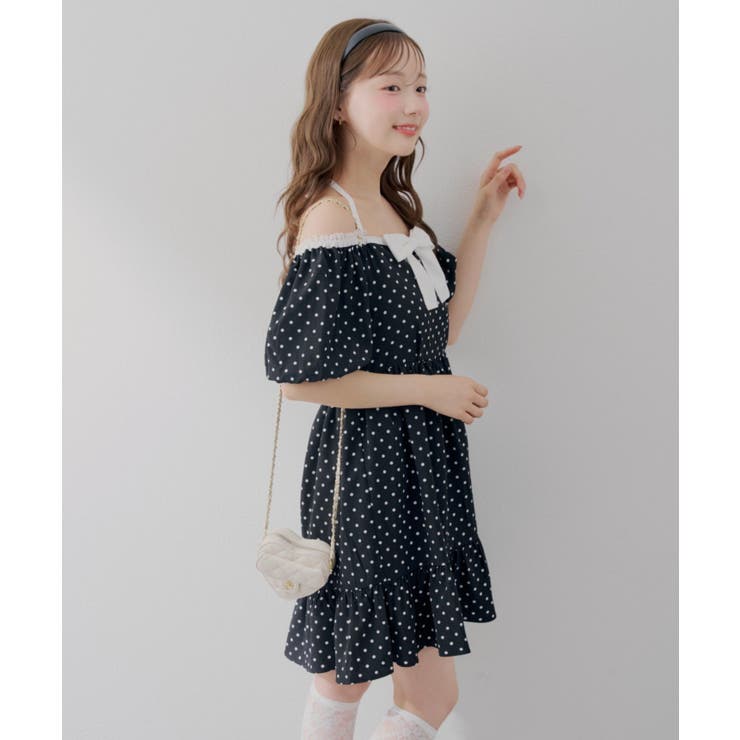 【Web限定】リボン付ドットミニワンピース | RMAF　NICE CLAUP / OLIVE des OLIVE | 詳細画像5 