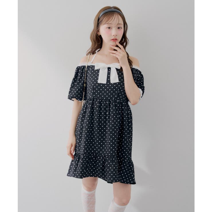 【Web限定】リボン付ドットミニワンピース | RMAF　NICE CLAUP / OLIVE des OLIVE | 詳細画像6 