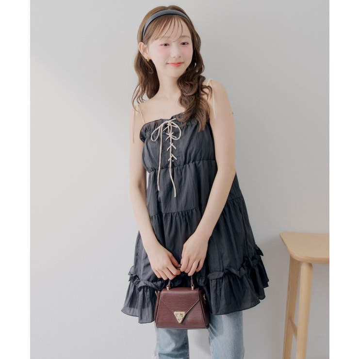 ブラック | 【Web限定】レースアップキャミチュニック | RMAF　NICE CLAUP / OLIVE des OLIVE