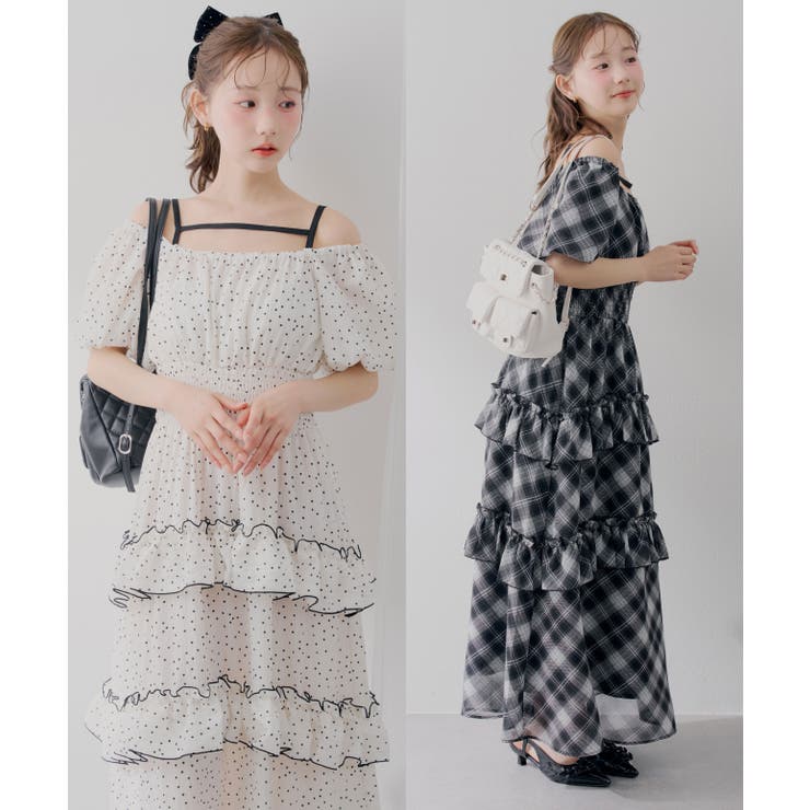 【5種展開】バルーン袖ティアードワンピース | RMAF　NICE CLAUP / OLIVE des OLIVE | 詳細画像1 