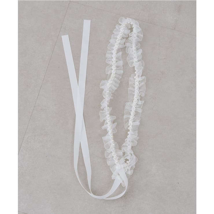 ホワイト | 【浴衣を可愛くアレンジ♪】オーガンジーパール帯止め | RMAF　NICE CLAUP / OLIVE des OLIVE