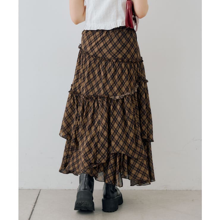 【チェック柄】ランダムティアードロングスカート | RMAF　NICE CLAUP / OLIVE des OLIVE | 詳細画像20 