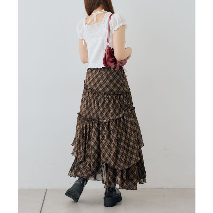 【チェック柄】ランダムティアードロングスカート | RMAF　NICE CLAUP / OLIVE des OLIVE | 詳細画像23 