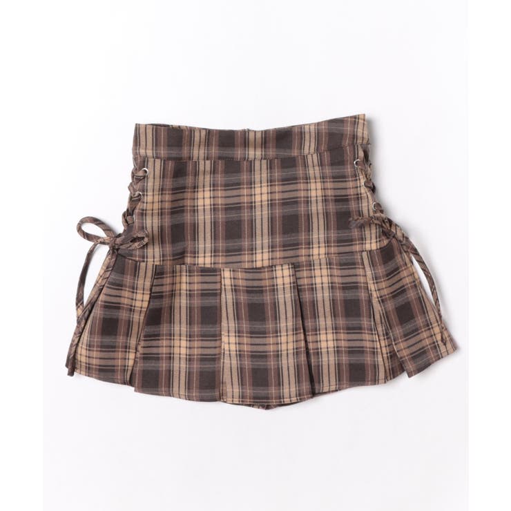 ブラウン系 | 【S/Mサイズ展開】サイドレースアッププリーツミニスカート | RMAF　NICE CLAUP / OLIVE des OLIVE