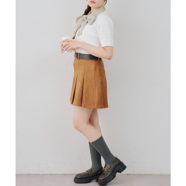 ベルト付プリーツミニスカート | RMAF　NICE CLAUP / OLIVE des OLIVE | 詳細画像7 