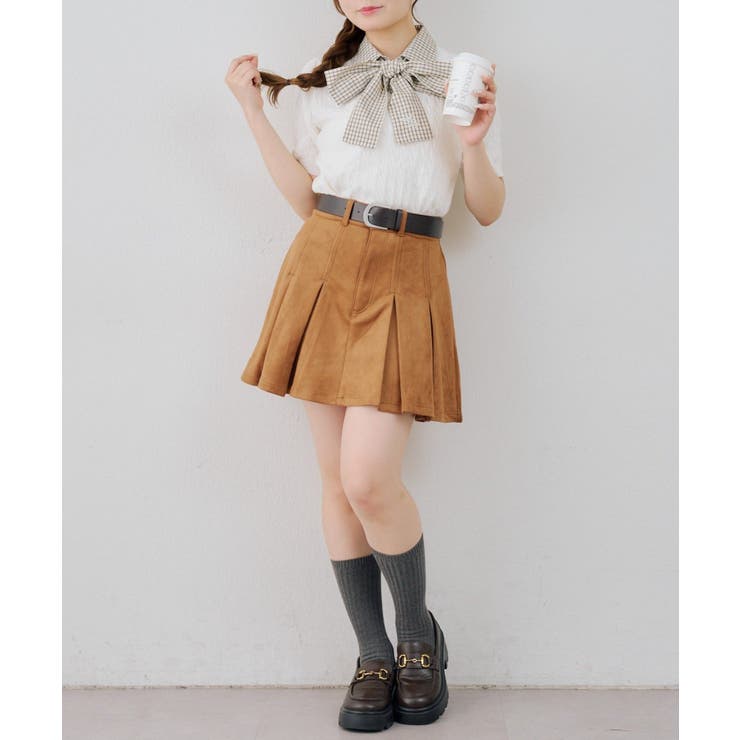 ベルト付プリーツミニスカート | RMAF　NICE CLAUP / OLIVE des OLIVE | 詳細画像6 